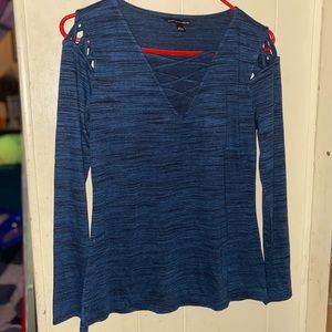 Blue long sleeve blouse